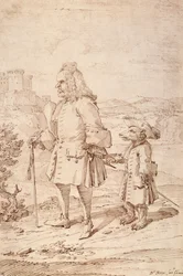Dr James Hay jako przewodnik niedźwiedzia, około 1704-29